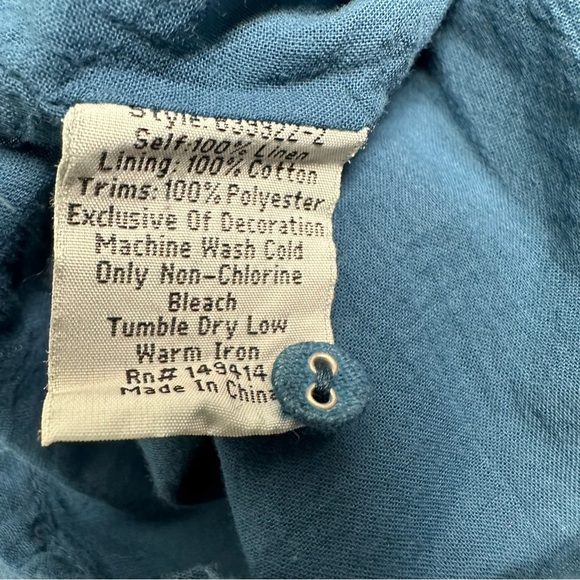 Johnny Was Biya Embroidered linen Blue Tunic dress size XL NWT - Picture 9 of 15